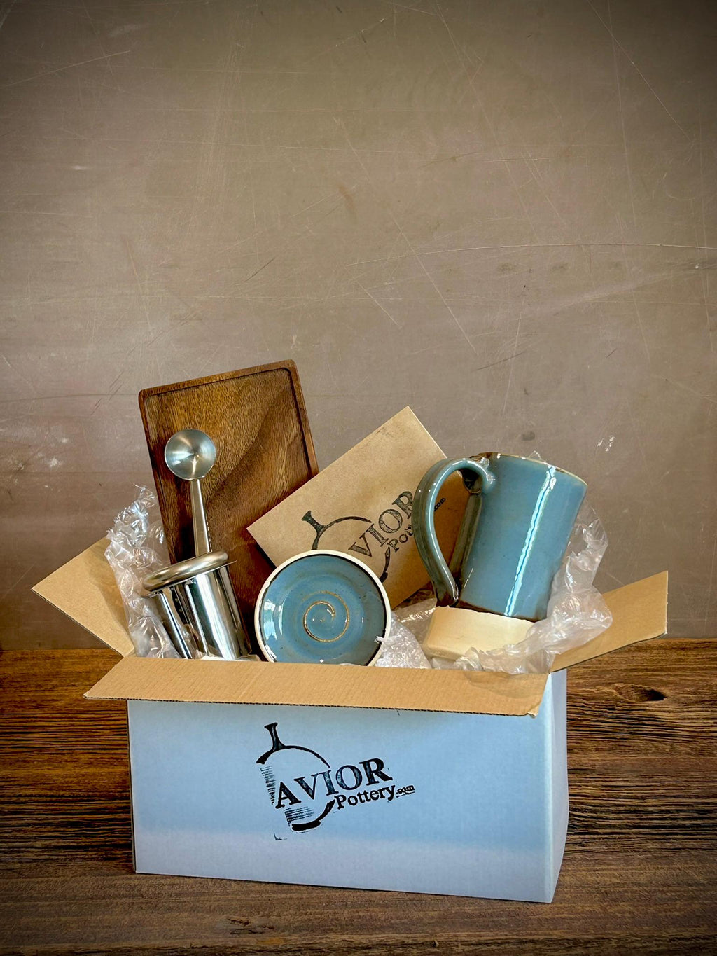Handmade Stoneware Tall Mug | Riverdrift Blue | Rustic Ceramic Coffee Cup | Wheel Thrown | Artisan Coffee Mug