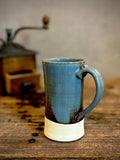Handmade Stoneware Tall Mug | Riverdrift Blue | Rustic Ceramic Coffee Cup | Wheel Thrown | Artisan Coffee Mug