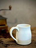 Handmade Stoneware Coffee Mug | White Dove Bell Ceramic Mug | Wheel Thrown Pottery | Farmhouse Coffee Cup | Artisan Gift