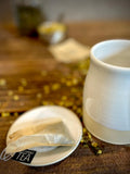 Handmade Stoneware Coffee Mug | White Dove Bell Ceramic Mug | Wheel Thrown Pottery | Farmhouse Coffee Cup | Artisan Gift