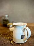 Handmade Stoneware Coffee Mug | White Dove Bell Ceramic Mug | Wheel Thrown Pottery | Farmhouse Coffee Cup | Artisan Gift