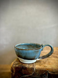 Handmade Stoneware Cappuccino Cup | Wheel-Thrown Riverdrift Ceramic Mug | Artisan Pottery | Rustic Coffee Cup | 10–12 oz