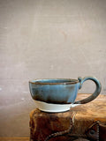 Handmade Stoneware Cappuccino Cup | Wheel-Thrown Riverdrift Ceramic Mug | Artisan Pottery | Rustic Coffee Cup | 10–12 oz
