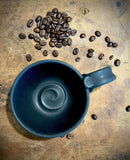 Handmade Stoneware Cappuccino Cup | Wheel-Thrown Blackstone Ceramic Mug | Artisan Pottery | Rustic Coffee Cup | 10–12 oz