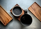 Handmade Stoneware Cappuccino Cup | Wheel-Thrown Blackstone Ceramic Mug | Artisan Pottery | Rustic Coffee Cup | 10–12 oz