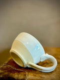 Handmade Stoneware Cappuccino Cup | Wheel-Thrown White Dove Ceramic Mug | Artisan Pottery | Rustic Coffee Cup | 10–12 oz