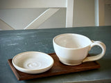 Handmade Stoneware Cappuccino Cup | Wheel-Thrown White Dove Ceramic Mug | Artisan Pottery | Rustic Coffee Cup | 10–12 oz