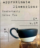 Handmade Stoneware Cappuccino Cup | Wheel-Thrown Blackstone Ceramic Mug | Artisan Pottery | Rustic Coffee Cup | 10–12 oz
