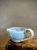 Handmade Stoneware Cappuccino Cup | Wheel-Thrown Linen Gray Ceramic Mug | Artisan Pottery | Rustic Coffee Cup | 10–12 oz