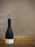 Handmade Ceramic Willow Olive Oil Dispenser | Blackstone Stoneware Oil Pourer Bottle | Kitchen Counter Decor | Vinegar Cruet