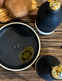 Handmade Ceramic Classic Olive Oil Dispenser | Blackstone Stoneware Oil Pourer Bottle | Kitchen Counter Decor | Vinegar Cruet