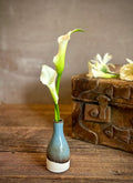 Riverdrift Bud Vase | Handmade Ceramic | Wheel-Thrown Stoneware Flower Vase |5" Mini Pottery Vase| Minimalist Farmhouse Blue Decor
