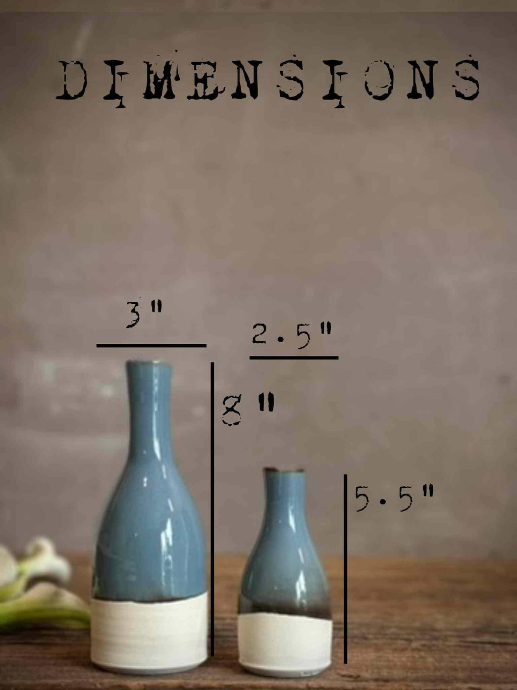 Riverdrift Bud Vase | Handmade Ceramic | Wheel-Thrown Stoneware Flower Vase |8" Small Pottery Vase| Minimalist Farmhouse Blue Decor