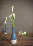 Riverdrift Bud Vase | Handmade Ceramic | Wheel-Thrown Stoneware Flower Vase |8" Small Pottery Vase| Minimalist Farmhouse Blue Decor