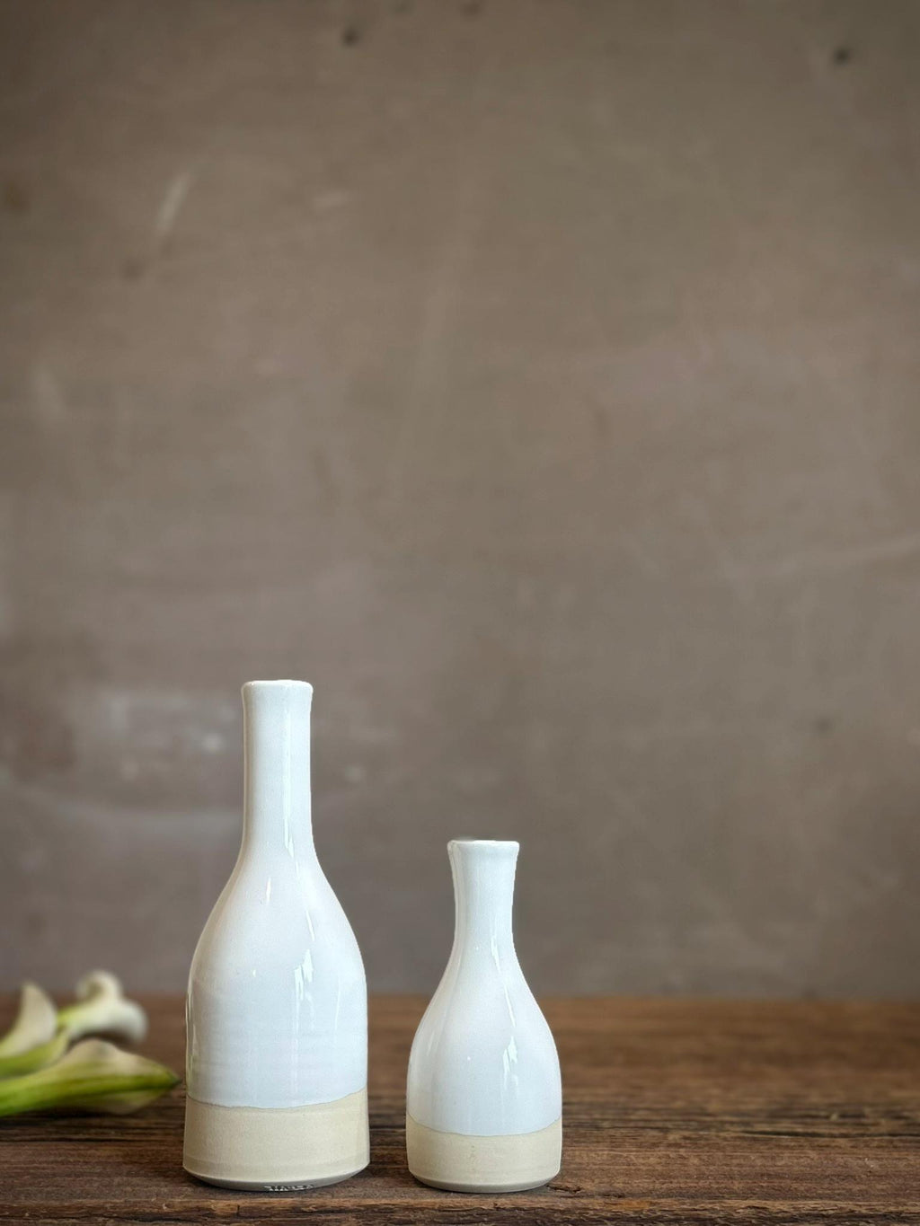 White Dove Bud Vase | Handmade Ceramic | Wheel-Thrown Stoneware Flower Vase | 5" Mini Pottery Vase | Modern Farmhouse Decor