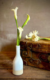 White Dove Bud Vase | Handmade Ceramic | Wheel-Thrown Stoneware Flower Vase | 5" Mini Pottery Vase | Modern Farmhouse Decor