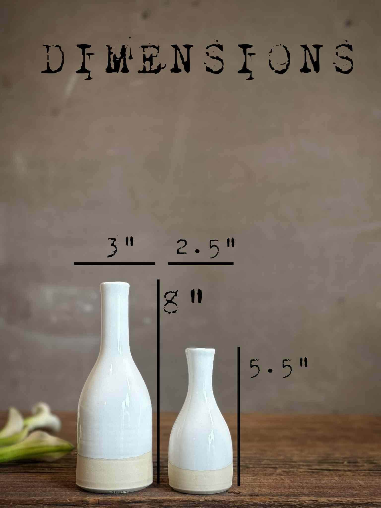 White Dove Bud Vase | Handmade Ceramic | Wheel-Thrown Stoneware Flower Vase | 5" Mini Pottery Vase | Modern Farmhouse Decor
