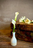 White Dove Bud Vase | Handmade Ceramic | Wheel-Thrown Stoneware Flower Vase | 5" Mini Pottery Vase | Modern Farmhouse Decor