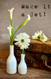White Dove Bud Vase | Handmade Ceramic | Wheel-Thrown Stoneware Flower Vase | 8" Mini Pottery Vase| Modern Farmhouse Decor