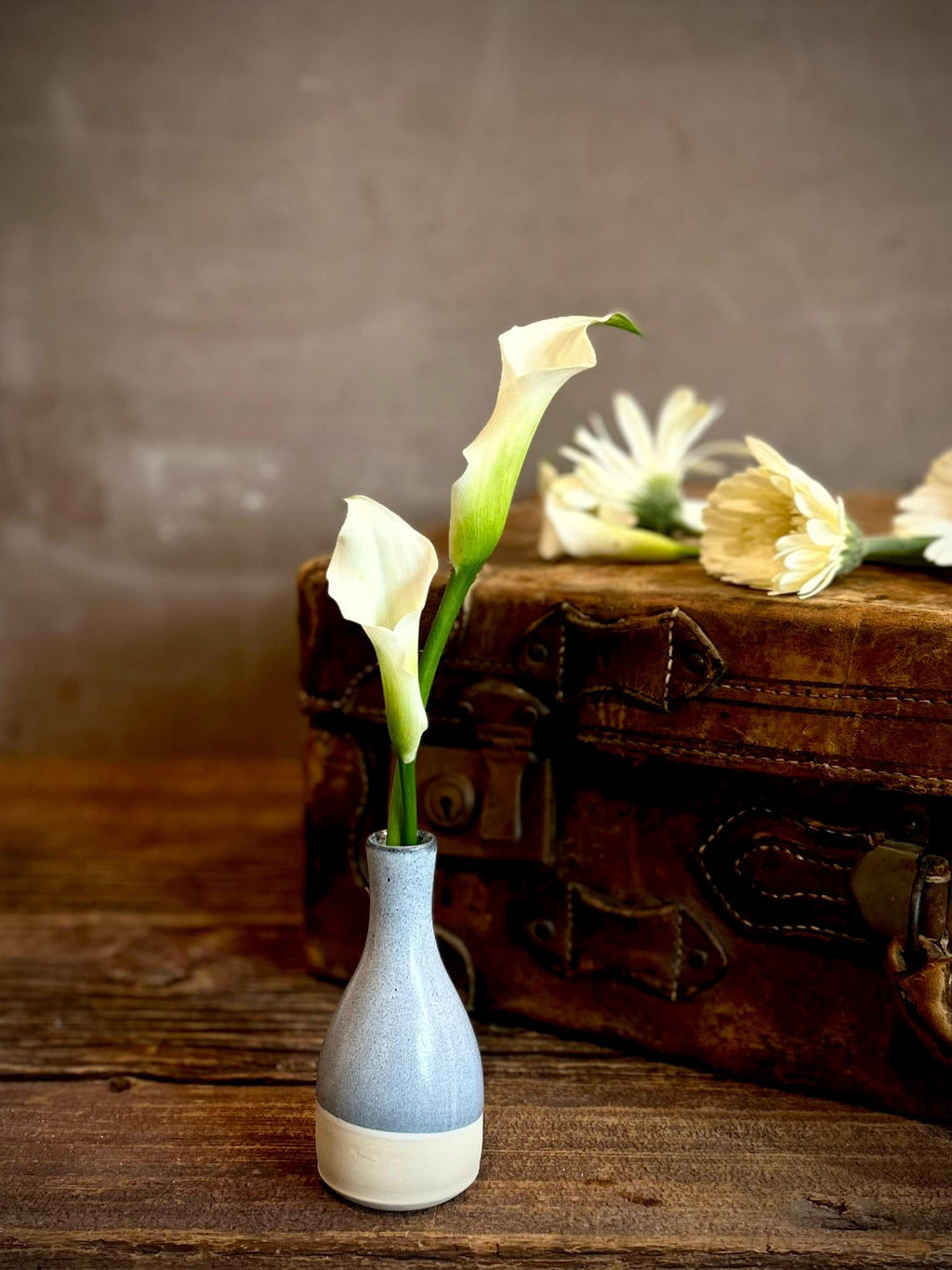 Linen Gray Bud Vase | Handmade Ceramic Vase | Wheel-Thrown Stoneware Flower Vase | 5 inch Mini Pottery Vase | Modern Farmhouse