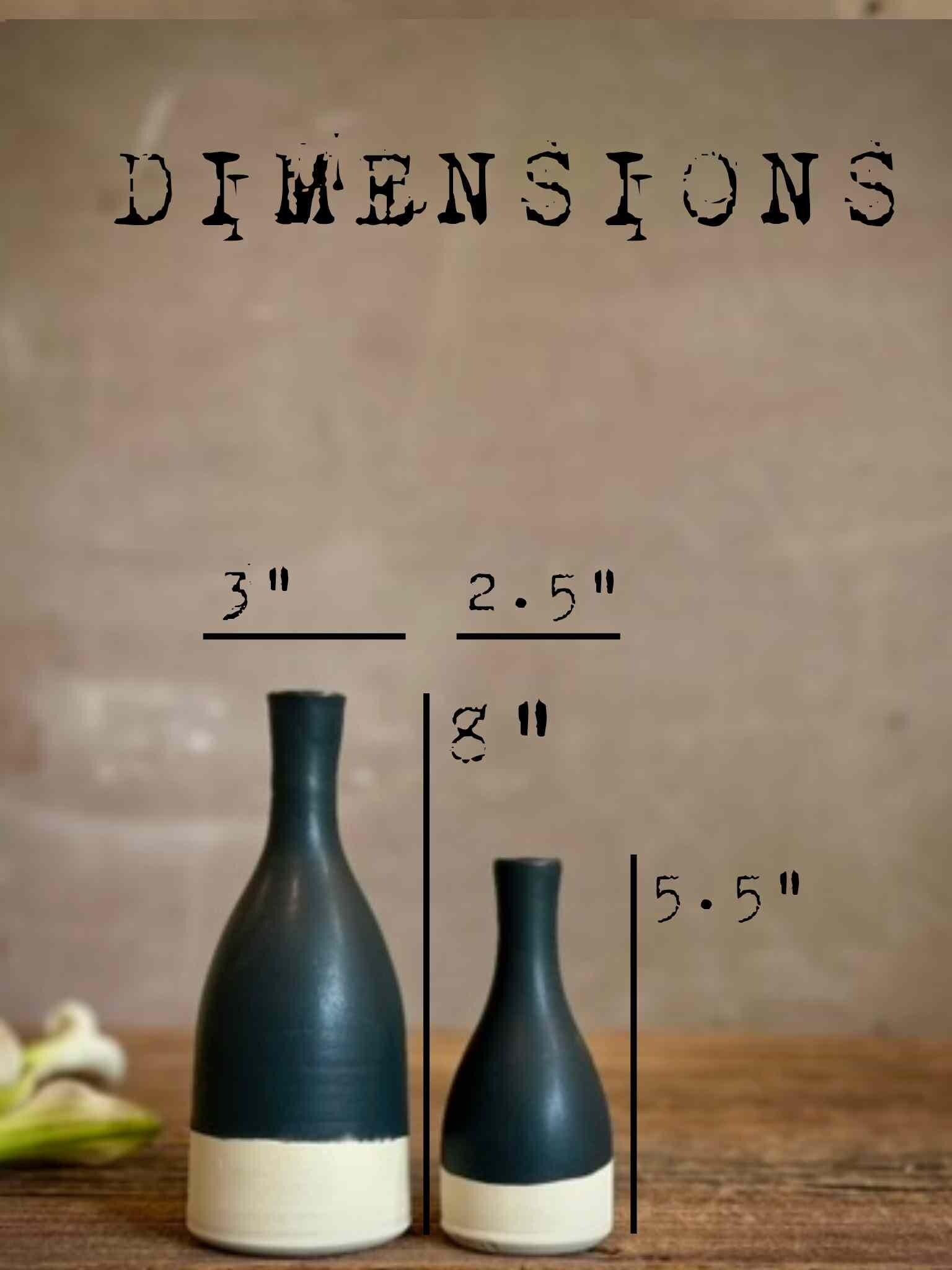 Blackstone Bud Vase | Handmade Ceramic | Wheel-Thrown Stoneware Flower Vase | 5" Mini Pottery Vase| Modern Farmhouse Decor