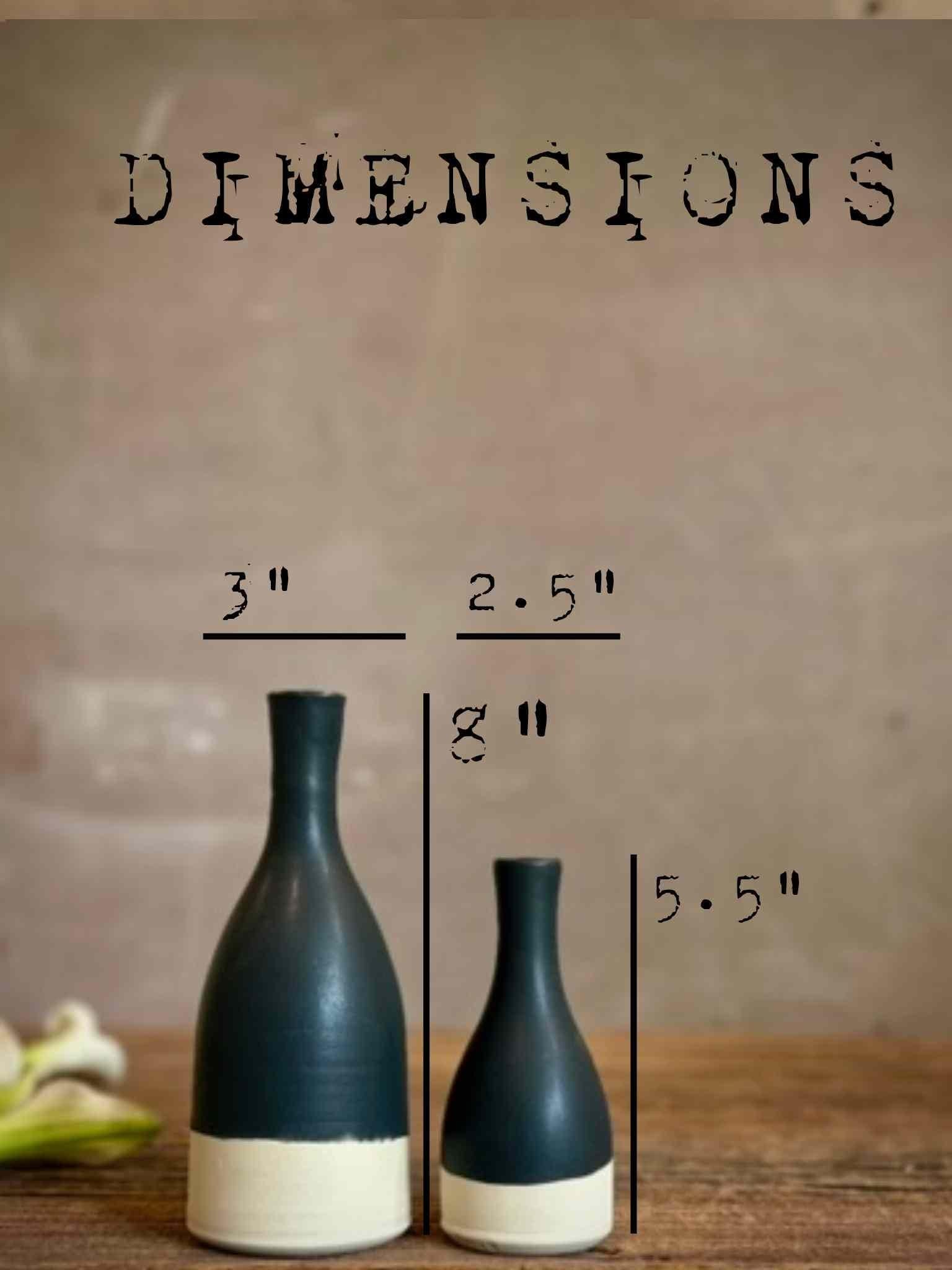 Blackstone Bud Vase | Handmade Ceramic | Wheel-Thrown Stoneware Flower Vase | 8" Small Pottery Vase| Modern Farmhouse Decor