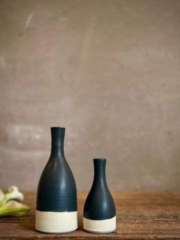 Blackstone Bud Vase | Handmade Ceramic | Wheel-Thrown Stoneware Flower Vase | 8" Small Pottery Vase| Modern Farmhouse Decor