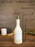 Handmade Ceramic Soap Dispenser SET of 2 | White Dove Customizable Bathroom Set | Kitchen Soap & Lotion Dispenser | Refillable Pottery Pump
