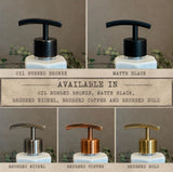 Handmade Ceramic Soap Dispenser Set of 2 | Rverdrift Blue Customizable Bathroom Set | Kitchen Soap & Lotion | Refillable Pottery Pump