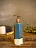 Handmade Ceramic Soap Dispenser | Faceted Stoneware Soap Pump | Riverdrift Blue Refillable Soap Dispenser | Kitchen & Bathroom Decor