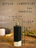 Handmade Ceramic Soap Dispenser | Faceted Stoneware Soap Pump | Matte Blackstone Refillable Soap Dispenser | Kitchen & Bathroom Decor