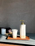 Handmade Ceramic Soap Dispenser | Faceted Stoneware Soap Pump | White Dove Refillable Soap Dispenser | Kitchen & Bathroom Decor
