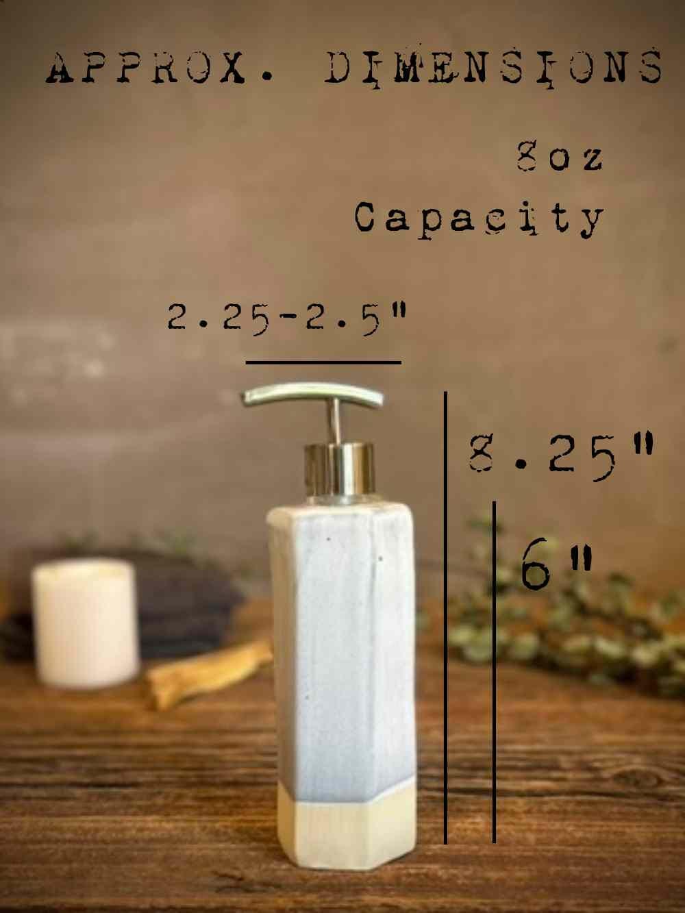 Handmade Ceramic Soap Dispenser | Faceted Stoneware Soap Pump | Linen Gray Refillable Soap Dispenser | Kitchen & Bathroom Decor