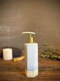 Handmade Ceramic Soap Dispenser | Faceted Stoneware Soap Pump | Linen Gray Refillable Soap Dispenser | Kitchen & Bathroom Decor