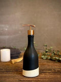 Handmade Ceramic Willow Soap Dispenser | Blackstone Stoneware Soap Pump Refillable Bathroom & Kitchen Pump | Modern Farmhouse Decor