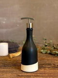 Handmade Ceramic Willow Soap Dispenser | Blackstone Stoneware Soap Pump Refillable Bathroom & Kitchen Pump | Modern Farmhouse Decor