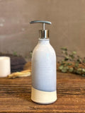 Handmade Ceramic Classic Soap Dispenser | Linen Gray Stoneware Soap Pump | Refillable Bathroom & Kitchen Pump | Modern Farmhouse Decor