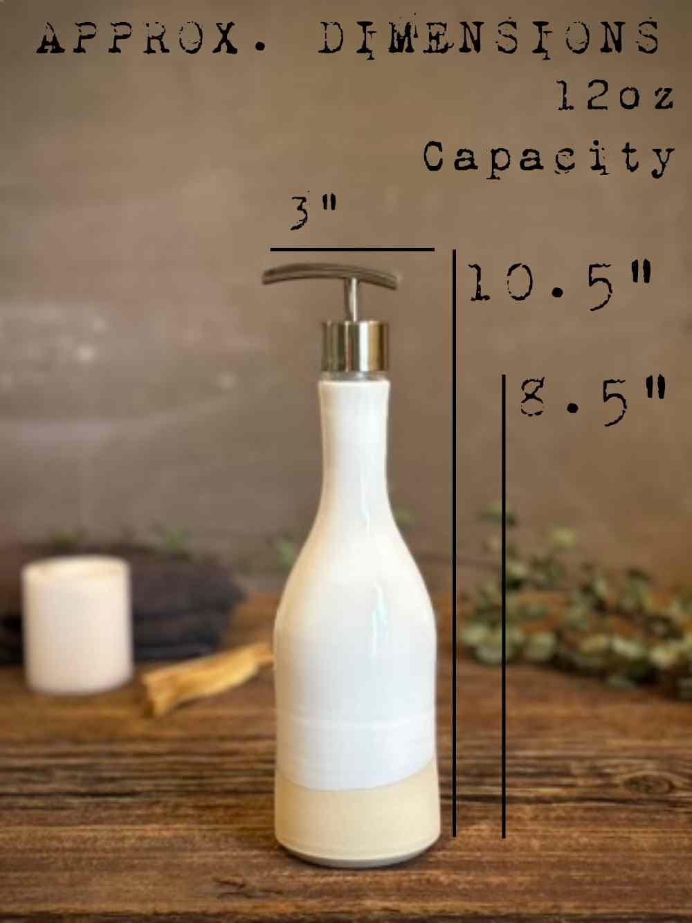 Handmade Ceramic Willow Soap Dispenser | White Dove Stoneware Soap Pump | Refillable Bathroom & Kitchen Pump Modern Farmhouse Decor