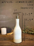 Handmade Ceramic Willow Soap Dispenser | White Dove Stoneware Soap Pump | Refillable Bathroom & Kitchen Pump Modern Farmhouse Decor