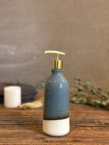 Handmade Ceramic Classic Soap Dispenser | Riverdrift Stoneware Soap Pump | Refillable Bathroom & Kitchen Pump | Modern Farmhouse Decor