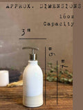Handmade Ceramic Classic Soap Dispenser | White Dove Stoneware Soap Pump | Refillable Bathroom & Kitchen Pump | Modern Farmhouse Decor