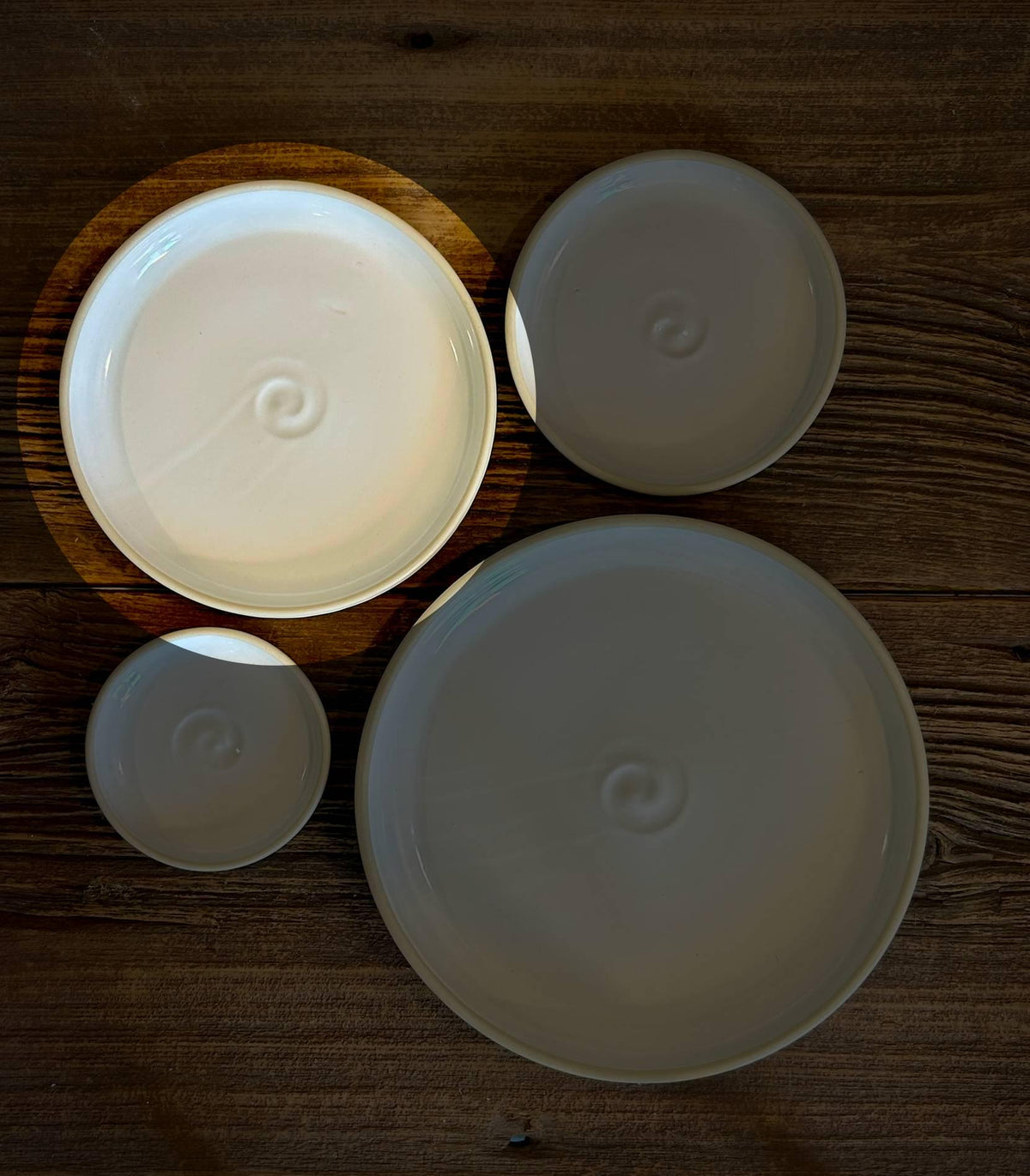 Handmade Ceramic Dinner Plates | White Dove Artisan Stoneware Dinnerware | Pottery Appetizer, Salad, Lunch & Dinner Plate | Choose Your Size