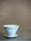 Handmade Ceramic Pour Over Coffee Dripper | Stoneware Coffee Brewer | Reusable Manual Coffee Maker | Linen Gray