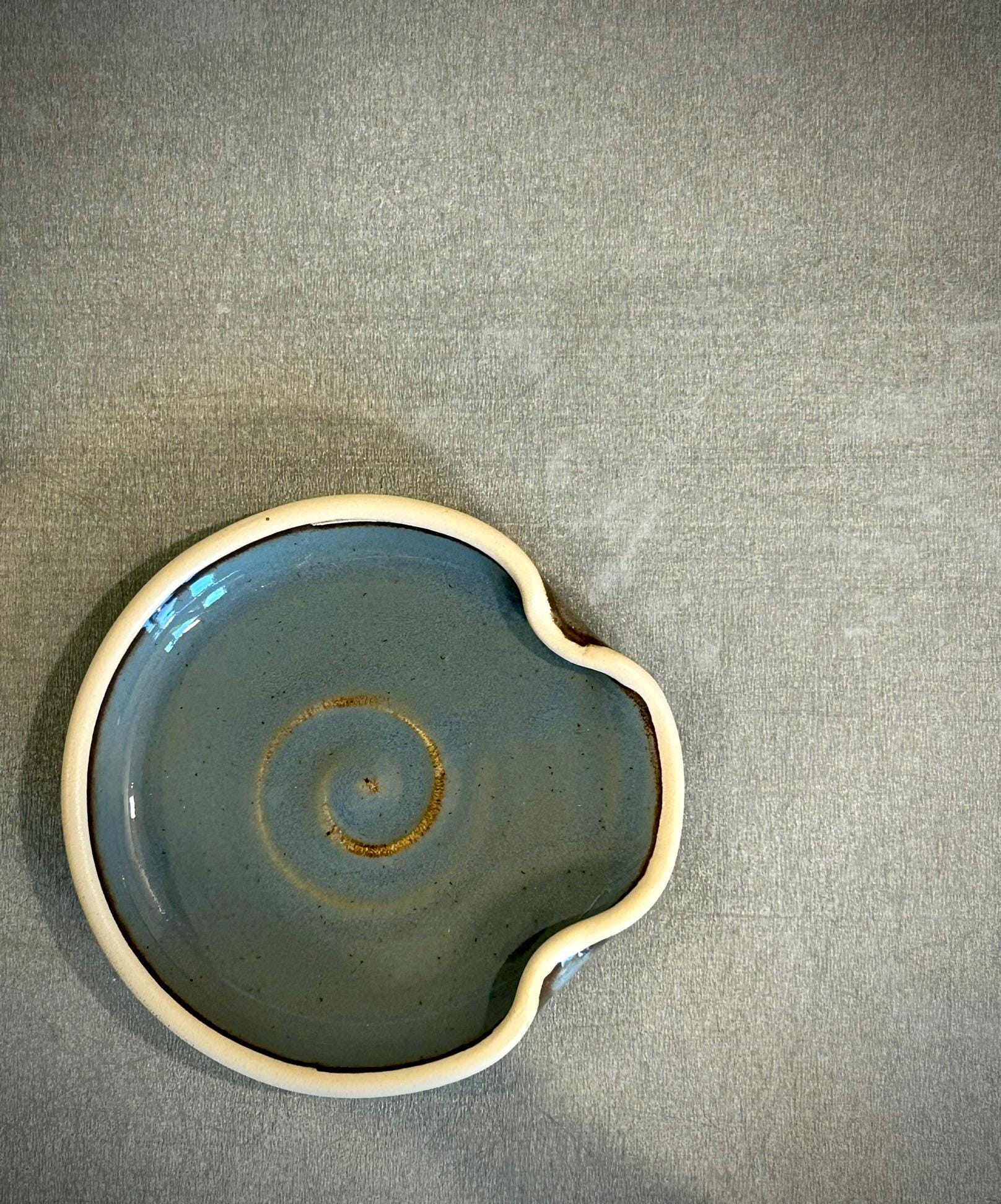 Handmade Ceramic Spoon Rest | Riverdrift Stoneware Spoon Holder | Pottery Utensil Rest