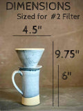 Handmade Stoneware Pour Over & Coffee Mug SET | Linen Gray Tall Ceramic Mug Coffee Dripper SET | Wheel Thrown Pottery
