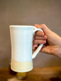Handmade Stoneware Pour Over & Coffee Mug SET | White Dove Tall Ceramic Mug Coffee Dripper SET | Wheel Thrown Pottery