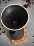 Handmade Stoneware Pour Over & Coffee Mug SET | Blackstone Tall Ceramic Mug Coffee Dripper SET | Wheel Thrown Pottery