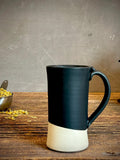 Handmade Stoneware Pour Over & Coffee Mug SET | Blackstone Tall Ceramic Mug Coffee Dripper SET | Wheel Thrown Pottery