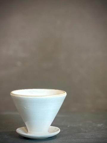 Handmade Stoneware Pour Over & Coffee Mug SET | White Dove Bell Ceramic Mug Coffee Dripper SET | Wheel Thrown Pottery