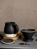 Handmade Ceramic Pour Over Coffee Dripper | Stoneware Coffee Brewer | Reusable Manual Coffee Maker | Blackstone